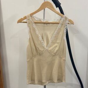 Reformation Valentina Lace Silk Tank